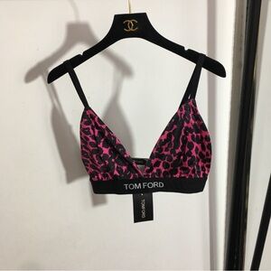 Tom Ford Pink and Black Leopard Print Bralette